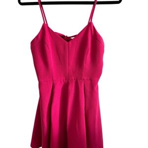 Lulu's Womens Dress Strappy Fit and Flare Mini Skater Hot Pink Size Medium